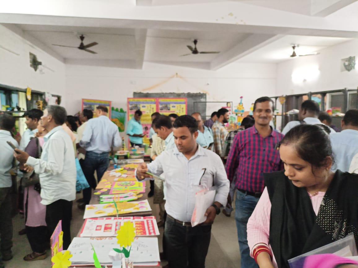 Teachers attending workshop on TLM  are visiting the Resource room at DIET